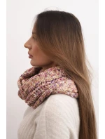 Komin dámský vlněný melírovaný silný zimní nákrčník KN24 růžový+žlutý