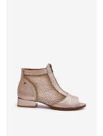 Dámské boty na plochém podpatku s odkrytými prsty Maciejka 06413-25 Zlaté