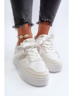 Dámské tenisky na platformě z ekokože Bílé Moun Dámské tenisky na platformě z ekokože Bílé Moun