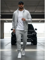 Pánská mikina na zip bez kapuce šedá BX4109 Pánská mikina na zip bez kapuce šedá BX4109