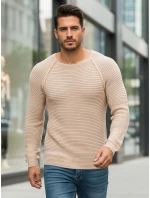 Pánský svetr přes hlavu béžový WX1578