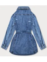 Světle modrá dámská džínová oversize bunda (M6957)