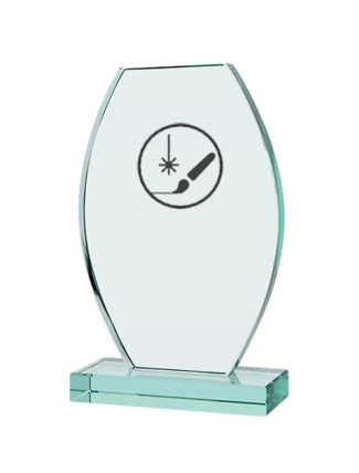 Gravírovaná skleněná trofej s pouzdrem + malířská výplň