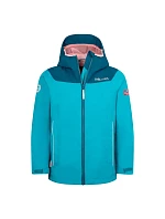 Trollkids Bergen Nepromokavá bunda aquamarine mist/port blue/peach mellow (611-137)