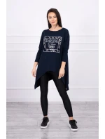 Darling tunika s potiskem námořnická modř S/M - L/XL