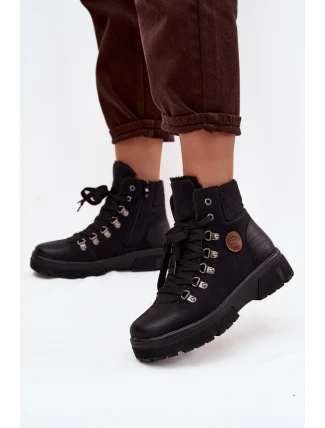 Zateplené dámské trepky na platformě černé Zaraine