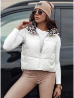 Dámská přechodná krátká prošívaná oboustranná vesta LEOVELLA bílá FashionStreet TY4647