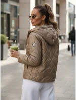 Dámská prošívaná bunda s kapucí FashionStreet camel TY5552