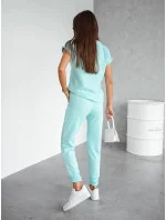 Dámský bavlněný dvoudílný komplet v tyrkysové barvě (VE55) Dámský bavlněný dvoudílný komplet v tyrkysové barvě (VE55)