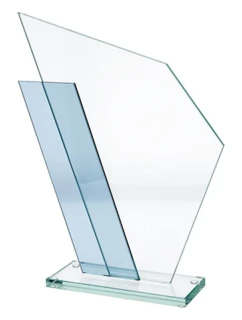 Skleněná trofej s matným podstavcem