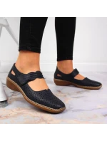 Rieker W RKR139 tmavě modrá kožená polobotka