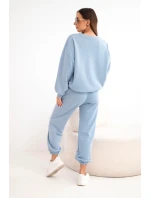 Dámský komplet s máslem a výřezem ve tvaru srdce džínový