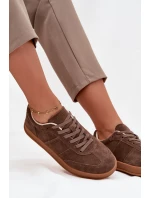 Dámské semišové sneakersy Big Star SS274676 HI-POLY SYSTEM Hnědé