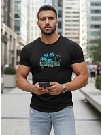 Pánské tričko s potiskem klasické černé FashionStreet NX5020R