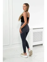 Pruhované legíny v grafitové barvě Pruhované legíny v grafitové barvě