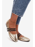 Dámské baleríny s zlatými pásky Deliora