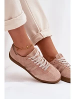 Zazoo N1068 Semišové Nízké Dámské Tenisky Špinavě Růžové