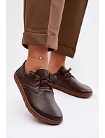 Kožené dámské polobotky Barefoot Zazoo 10189 Čokoládové