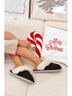 Dámské pantofle s kožíškem – černé Zanelia