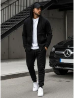 Pánská mikina s kapucí na zip černá BX2192 Pánská mikina s kapucí na zip černá BX2192