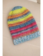 Čepice s fleecem Krystyna K207 neonově zelená+morská