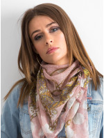 Vzorovaný šátek v pudrově růžové barvě