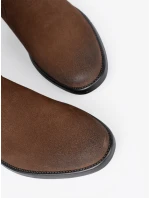 Moderní  kotníčkové boty dámské hnědé Obcas