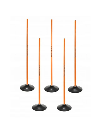 Slalomová překážková dráha 160 cm tyče + základna 1,5 kg oranžová 100866