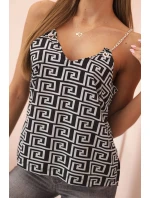 Dámská tílko s řetízkem a geometrickým vzorem mátová