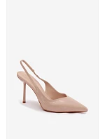 Lakované Lodičky Sandály Z Napodobeniny Kůže Béžové Calera