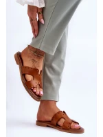 Dámské sandály s ozdobnými výřezy Hnědá Emily Dámské sandály s ozdobnými výřezy Hnědá Emily