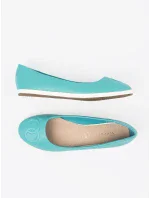 Stylové dámské  baleríny modré bez podpatku