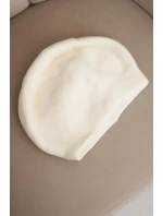 Dámská klasická hladká vlněná čepice beanie K420 ecru