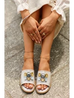 Dámské Sandály S Ozdobami S.Barski KV27-031 Béžové