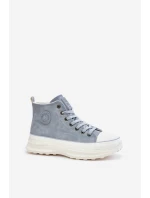 Zateplené dámské tenisky na platformě Big Star OO274072 Modré