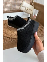 Dětské mládežnické sněhule s beránkovou kožešinou Černé Selathiel