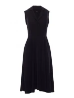 S409 Košilové šaty ve fitted střihu - černé