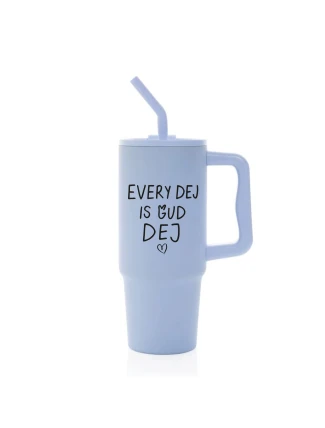 EVERY DEJ IS GUD DEJ - světle modrý cestovní termohrnek 900 ml  