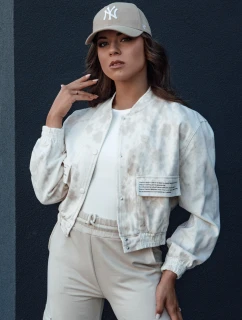 Dámská béžová bomber bunda SERRO s vázáním FashionStreet TY4478