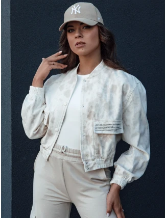 Dámská béžová bomber bunda SERRO s vázáním FashionStreet TY4478