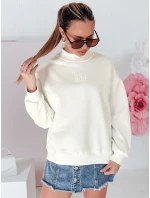 Dámská oversize mikina s nášivkou LOVASON ecru FashionStreet BY1421 Dámská oversize mikina s nášivkou LOVASON ecru FashionStreet BY1421