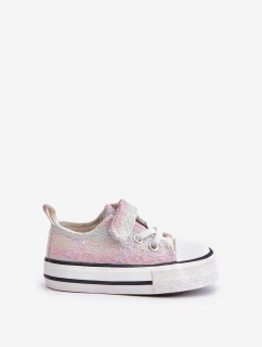 Dětské tenisky na suchý zip s flitry multikolor Caloma