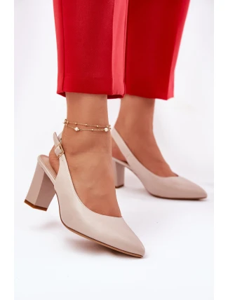 Pohodlné lodičky na podpatku Sergio Leone SK162 Béžové Pohodlné lodičky na podpatku Sergio Leone SK162 Béžové