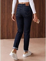 Dámské džíny Mom Fit s vysokým pasem, tmavě modré, FashionStreet UY3267 Dámské džíny Mom Fit s vysokým pasem, tmavě modré, FashionStreet UY3267
