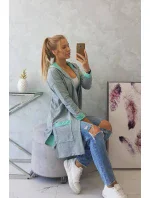 Dvoubarevná pláštěnka s kapucí mátová+šedá Dvoubarevná pláštěnka s kapucí mátová+šedá