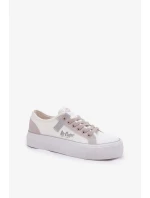 Dámské trampky na platformě Lee Cooper – bílo-šedé