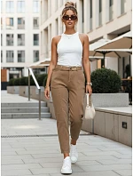 Dámské džíny mom fit s vysokým pasem a páskem hnědé FashionStreet UY2989