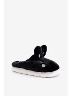 Kožešinové Pantofle S Motivem Králíčka Černé Natasha