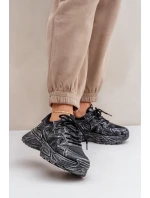 Dámské tenisky s obnošením na platformě černé Seladwen