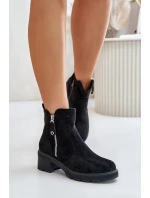 Dámské Kotníkové Boty S Ažurovým Vzorem Na Podpatku Černé Oviria Dámské Kotníkové Boty S Ažurovým Vzorem Na Podpatku Černé Oviria